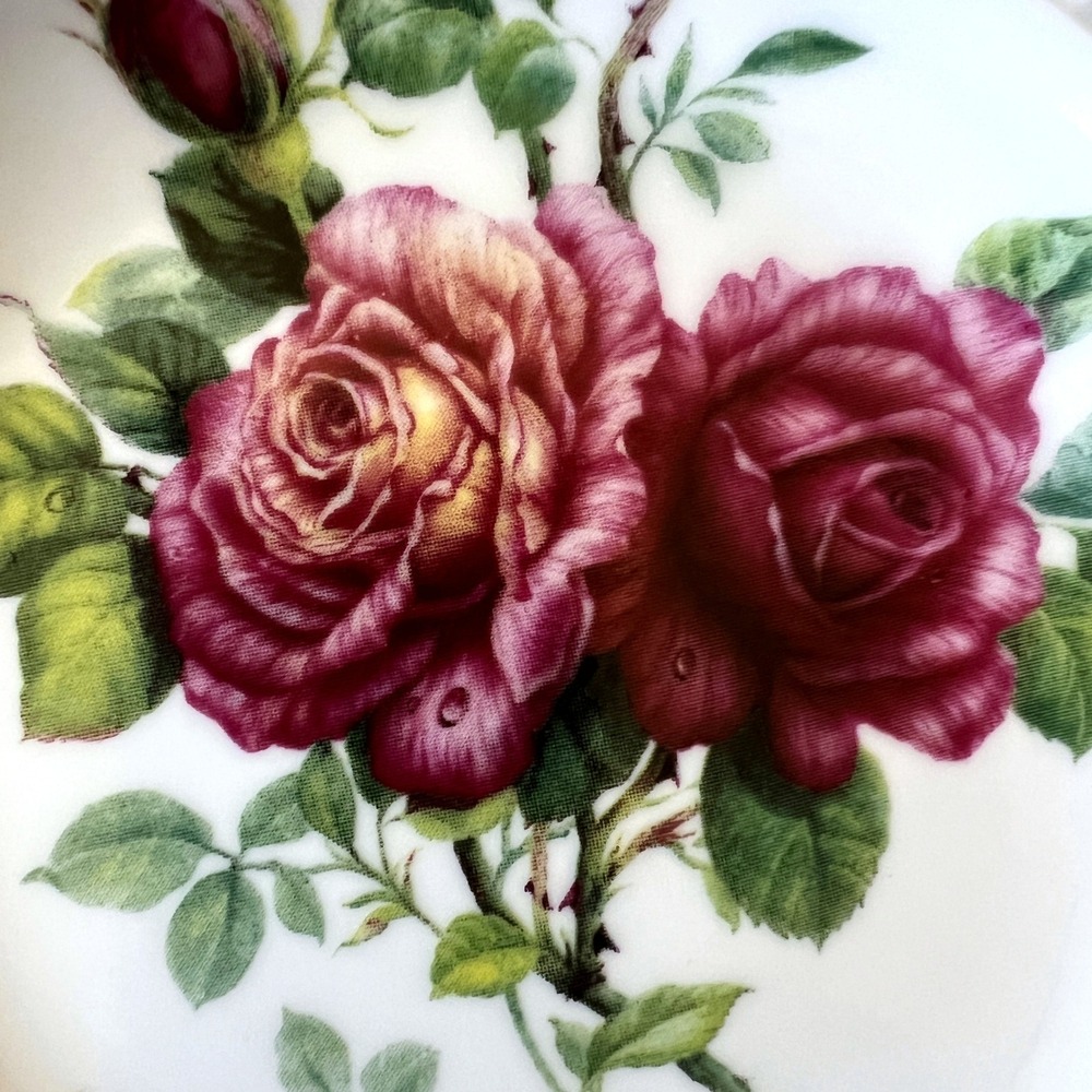 Godinger Porcelain Rose Floral Square Decorative Plate Trinket Dish 6" - Picture 6 of 8